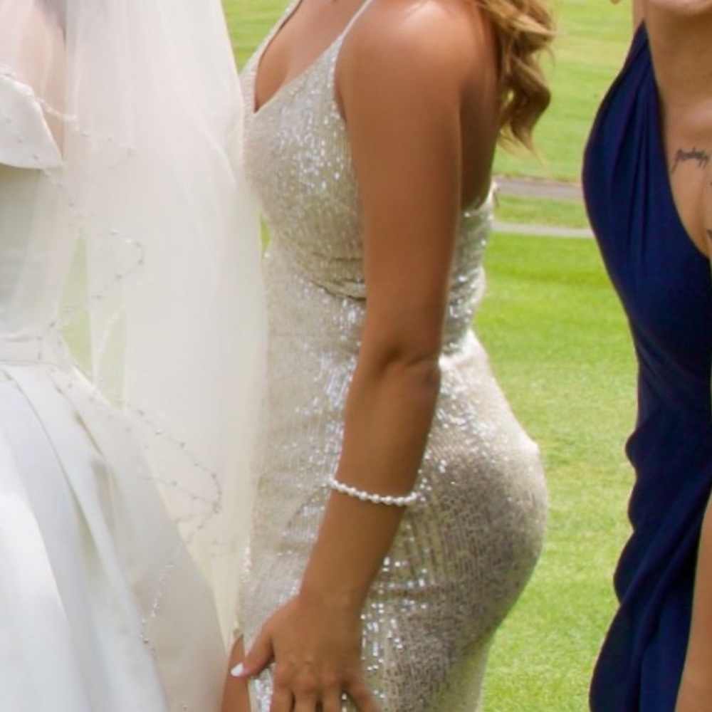 MOH dress. Gold sparkle gown